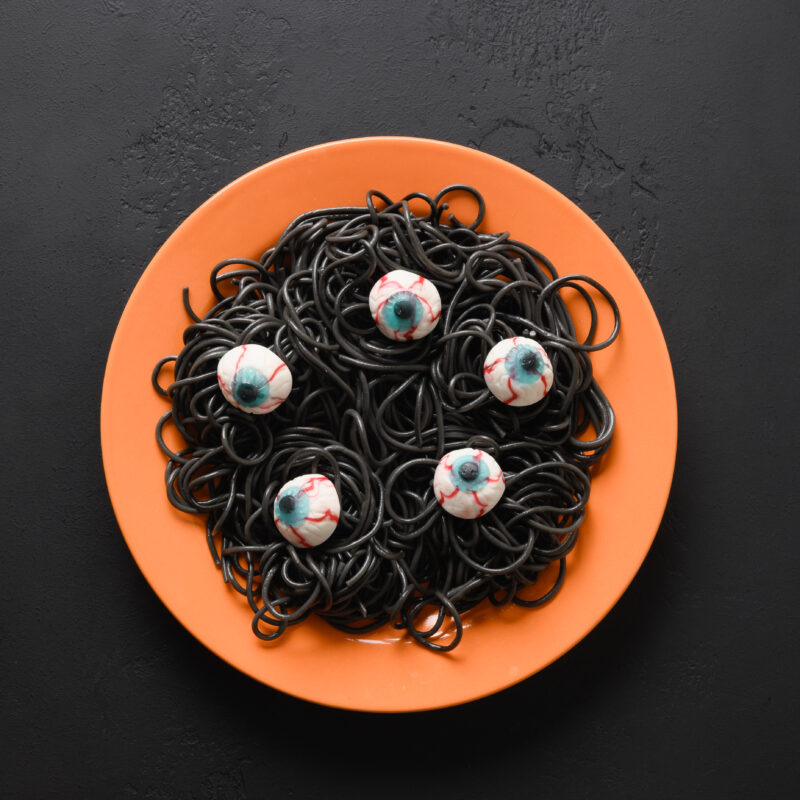 halloween italian black pasta decorated horror eye 2023 11 27 05 17 58 utc