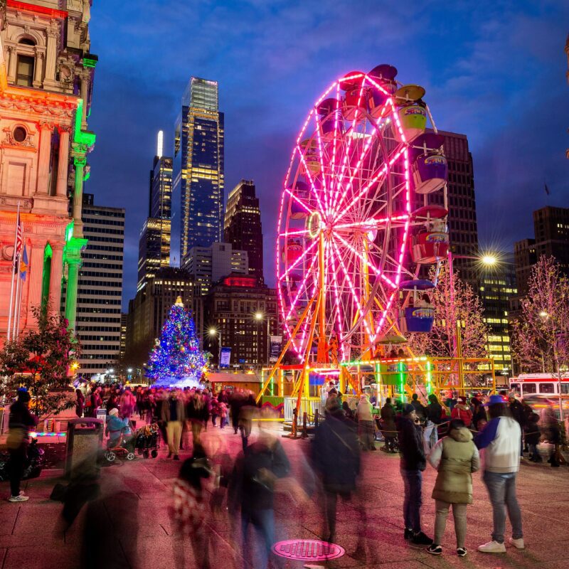 3239px Christmas Village Philadelphia Atmosphere Night