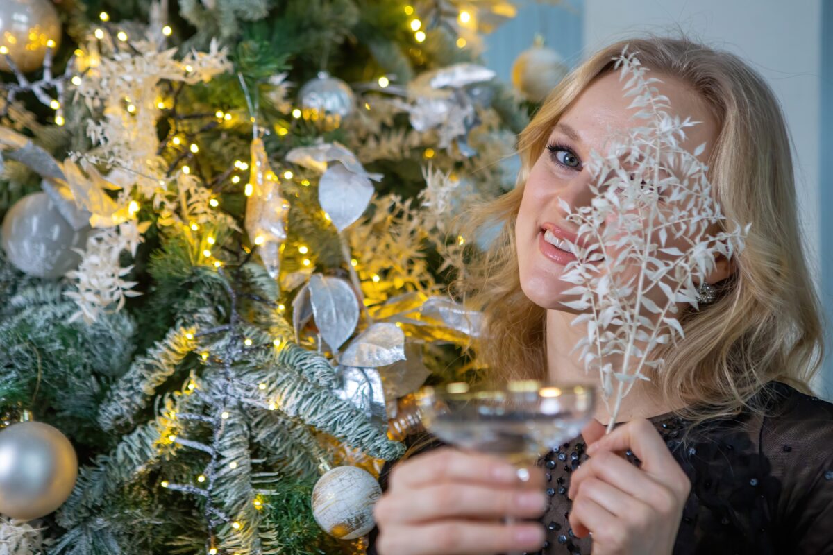 a young caucasian blonde girl celebrates the new y 2023 11 27 05 17 43 utc