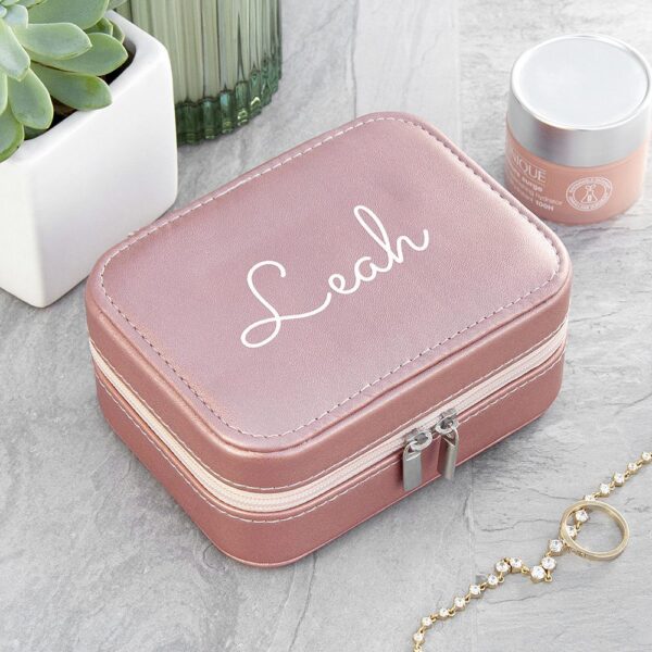 Personalised Pink Travel Jewellery Case