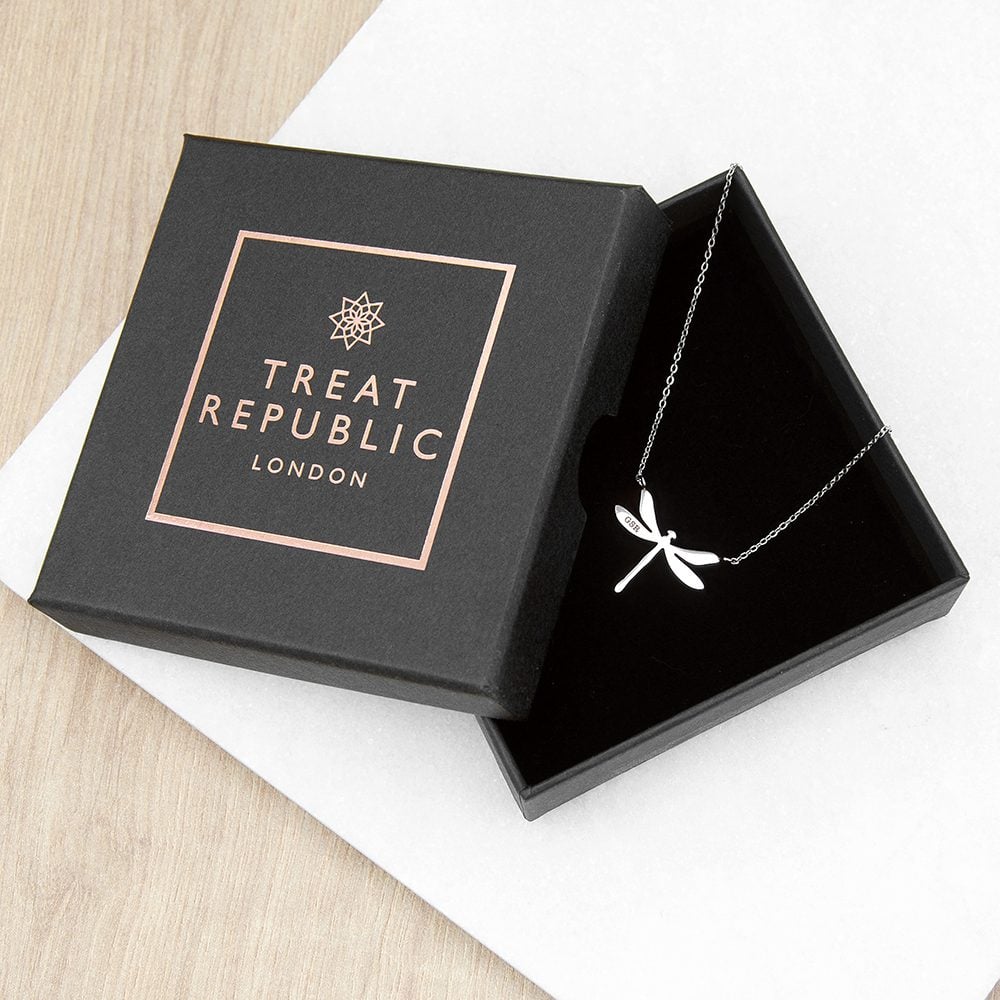 Personalised Dragonfly Silver Necklace 4 Personalised Dragonfly Silver Necklace