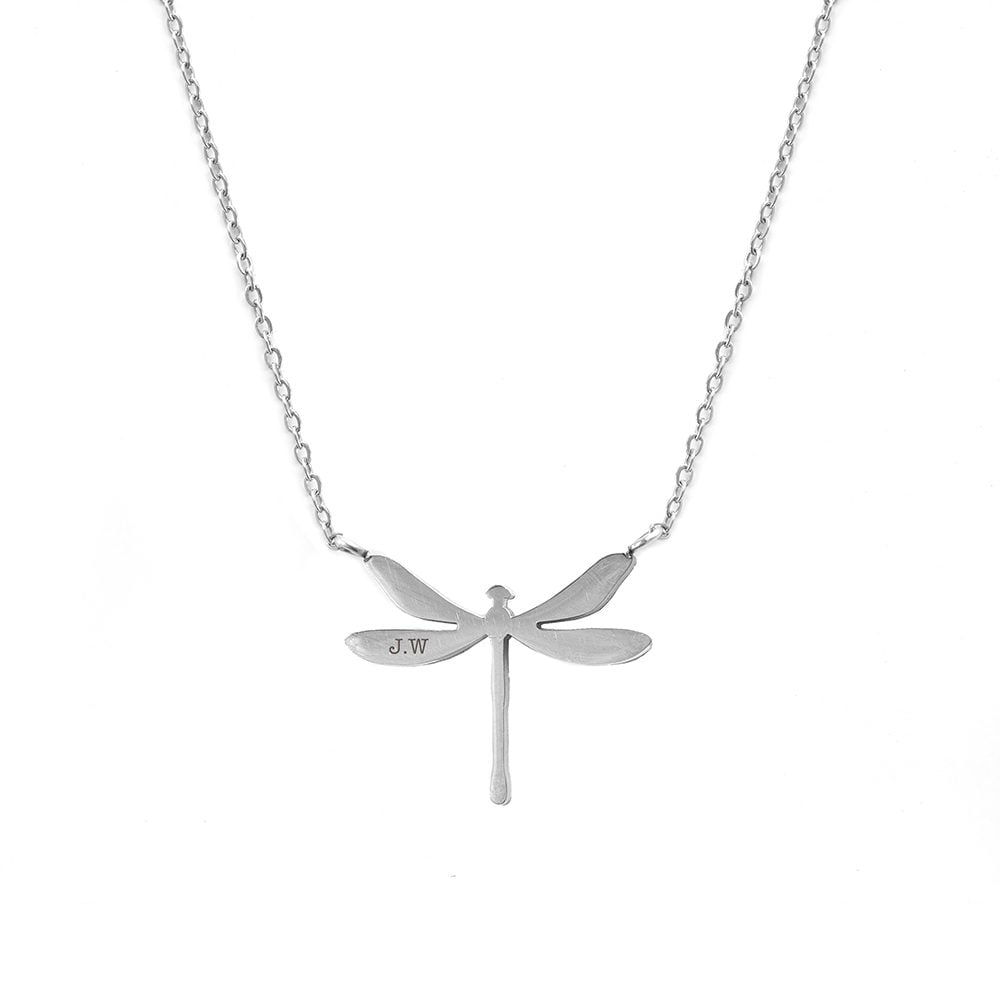 Personalised Dragonfly Silver Necklace 5 Personalised Dragonfly Silver Necklace