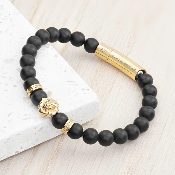 Personalised Mens Golden Lion Bracelet 19 Personalised Mens Golden Lion Bracelet