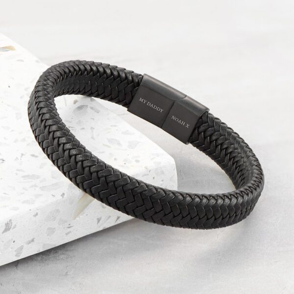Personalised Men's Leather Braided Bracelet 18 Personalised Men's Leather Braided Bracelet