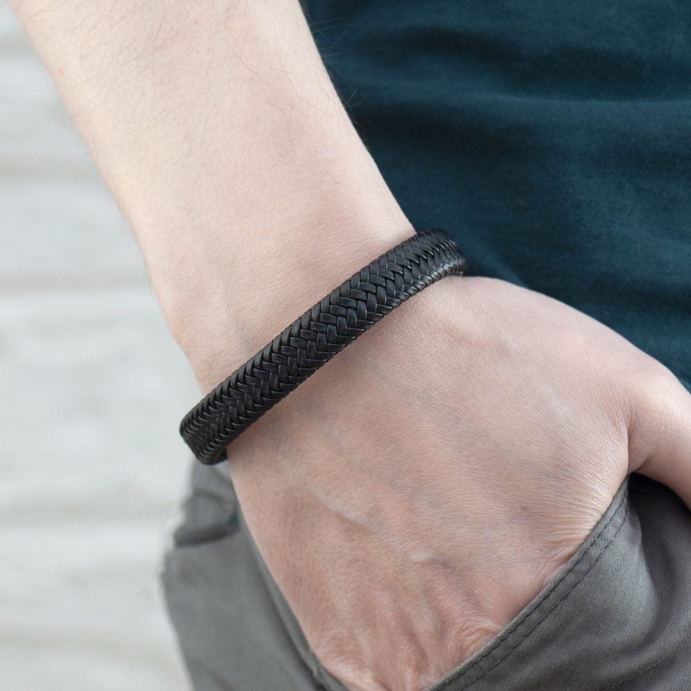 Personalised Men's Leather Braided Bracelet 4 Personalised Men's Leather Braided Bracelet