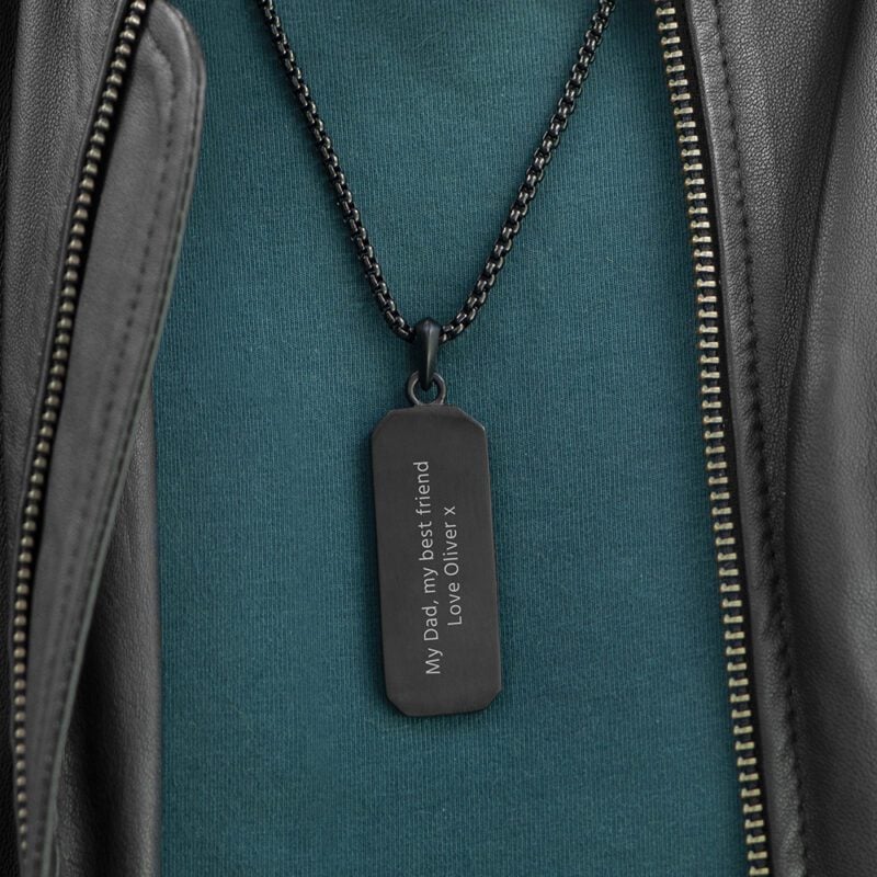 Personalised Men's Tyretread Stone Necklace