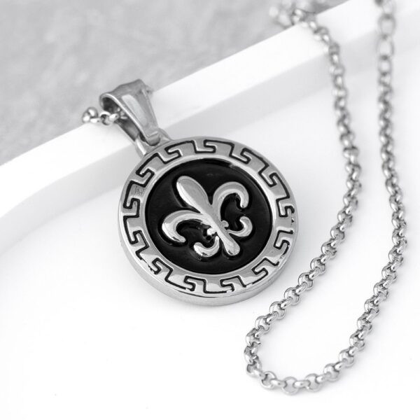 Personalised Men's Fleur-de-lis Pendant Necklace