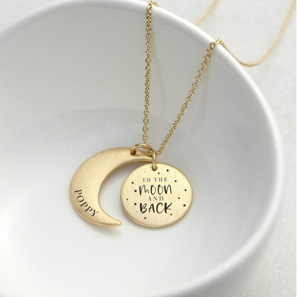Personalised Moon & Back Necklace 13 Personalised Moon & Back Necklace