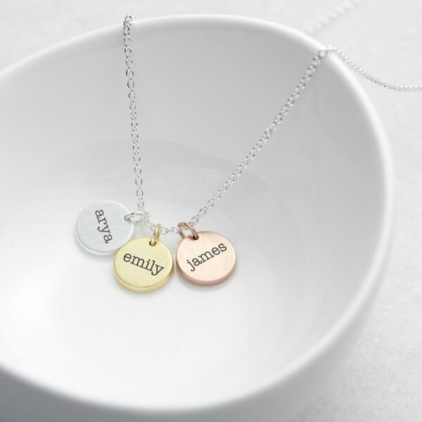 Personalised My Family Discs Necklace 16 Personalised My Family Discs Necklace