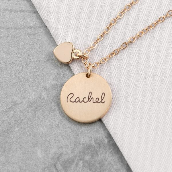 Personalised Summer Style Heart and Disc Necklace - Rose Gold 25 Personalised Summer Style Heart and Disc Necklace - Rose Gold