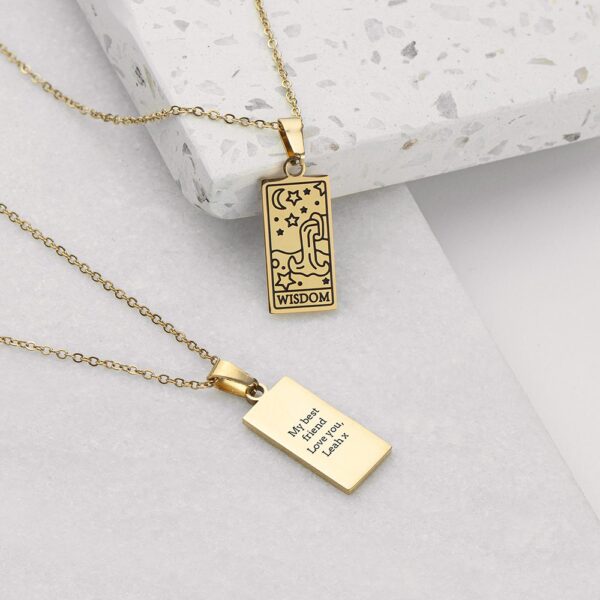 Personalised Wisdom Tarot Card Necklace 28 Personalised Wisdom Tarot Card Necklace
