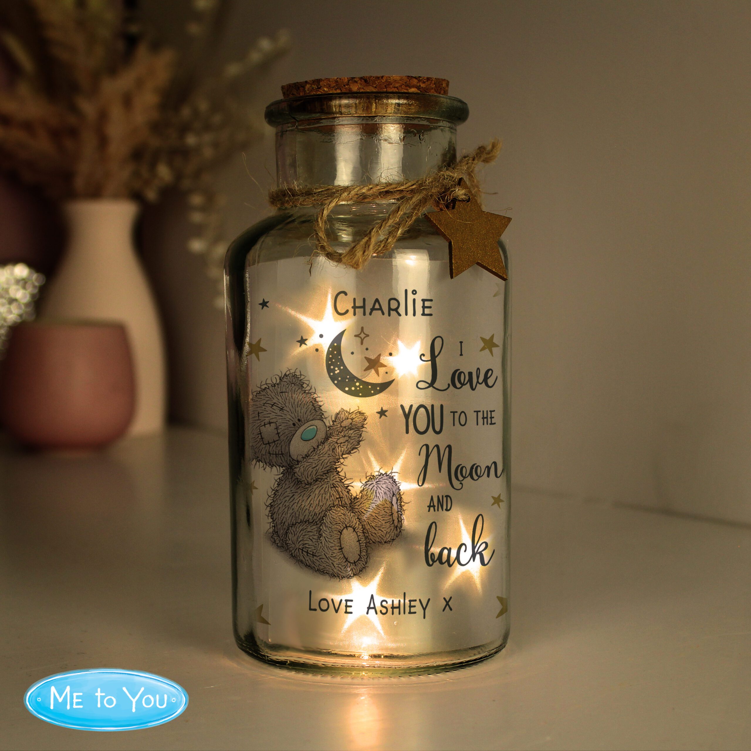 Personalised Me to You Moon & Back LED Light Up Jar 1 Personalised Me to You Moon & Back LED Light Up Jar