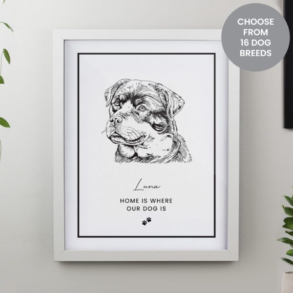 Personalised Dog Breed White Framed Print 31 Personalised Dog Breed White Framed Print