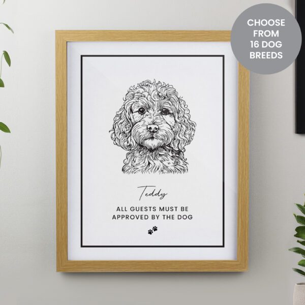 Personalised Dog Breed Oak Framed Print 30 Personalised Dog Breed Oak Framed Print