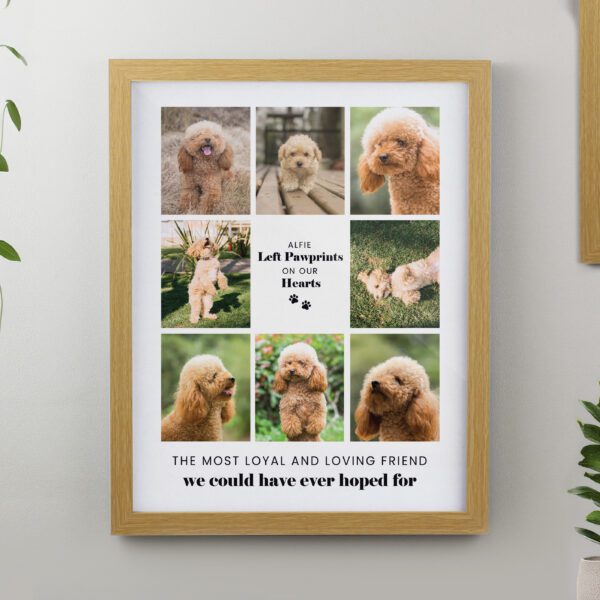Personalised Pet Multi Photo Upload Oak Framed Print 33 Personalised Pet Multi Photo Upload Oak Framed Print