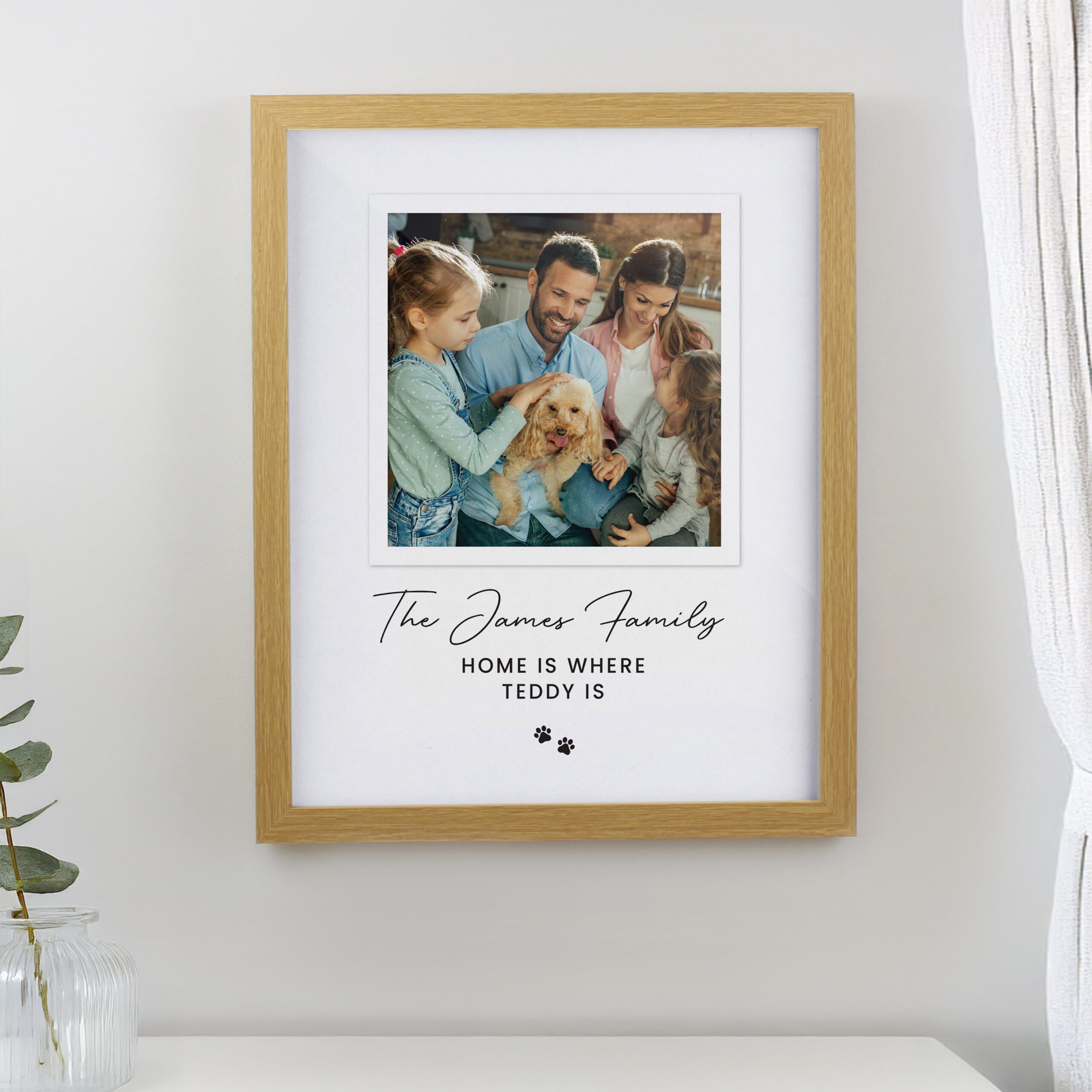 Personalised Pet Photo Upload Oak Framed Print 1 Personalised Pet Photo Upload Oak Framed Print