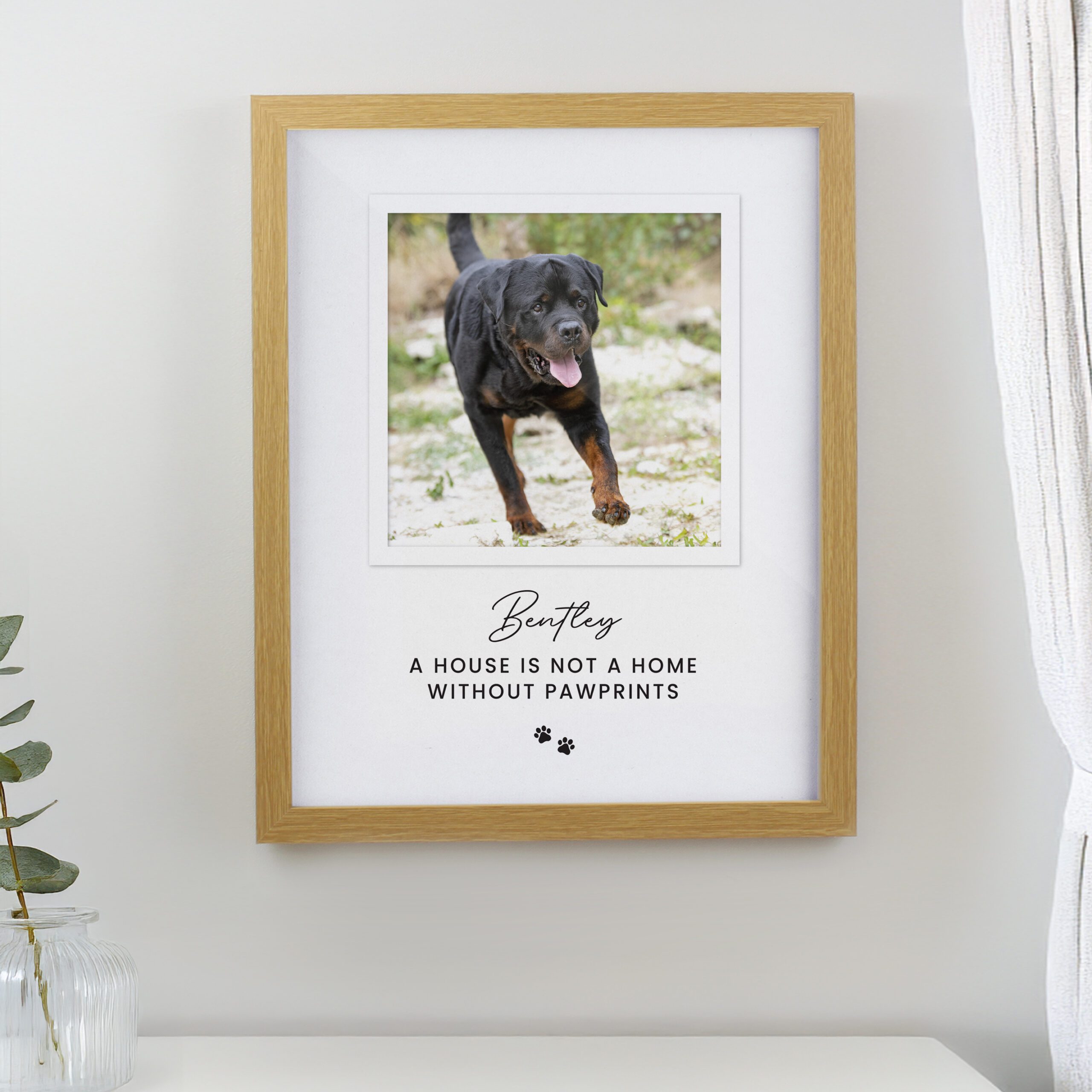 Personalised Pet Photo Upload Oak Framed Print 3 Personalised Pet Photo Upload Oak Framed Print
