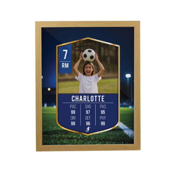 Personalised Photo Upload Football Card Football Oak Poster Frame