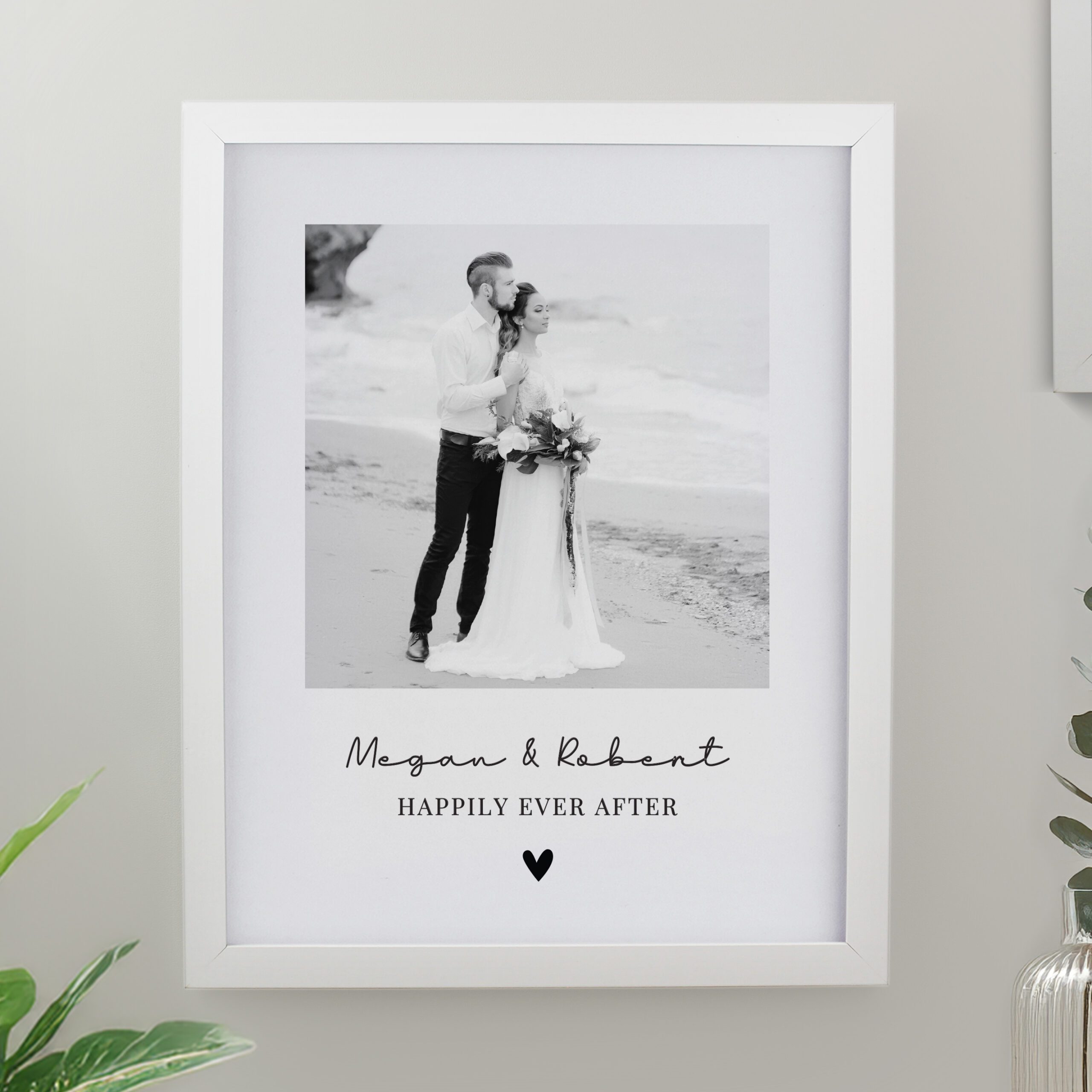 Personalised Heart Photo Upload White Poster Frame 1 Personalised Heart Photo Upload White Poster Frame