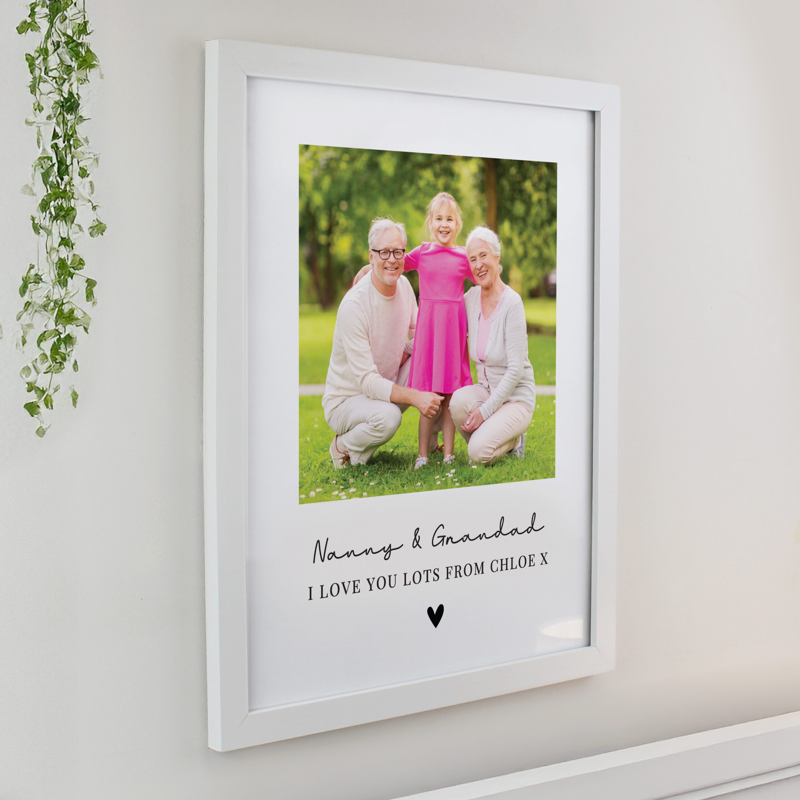 Personalised Heart Photo Upload White Poster Frame 2 Personalised Heart Photo Upload White Poster Frame