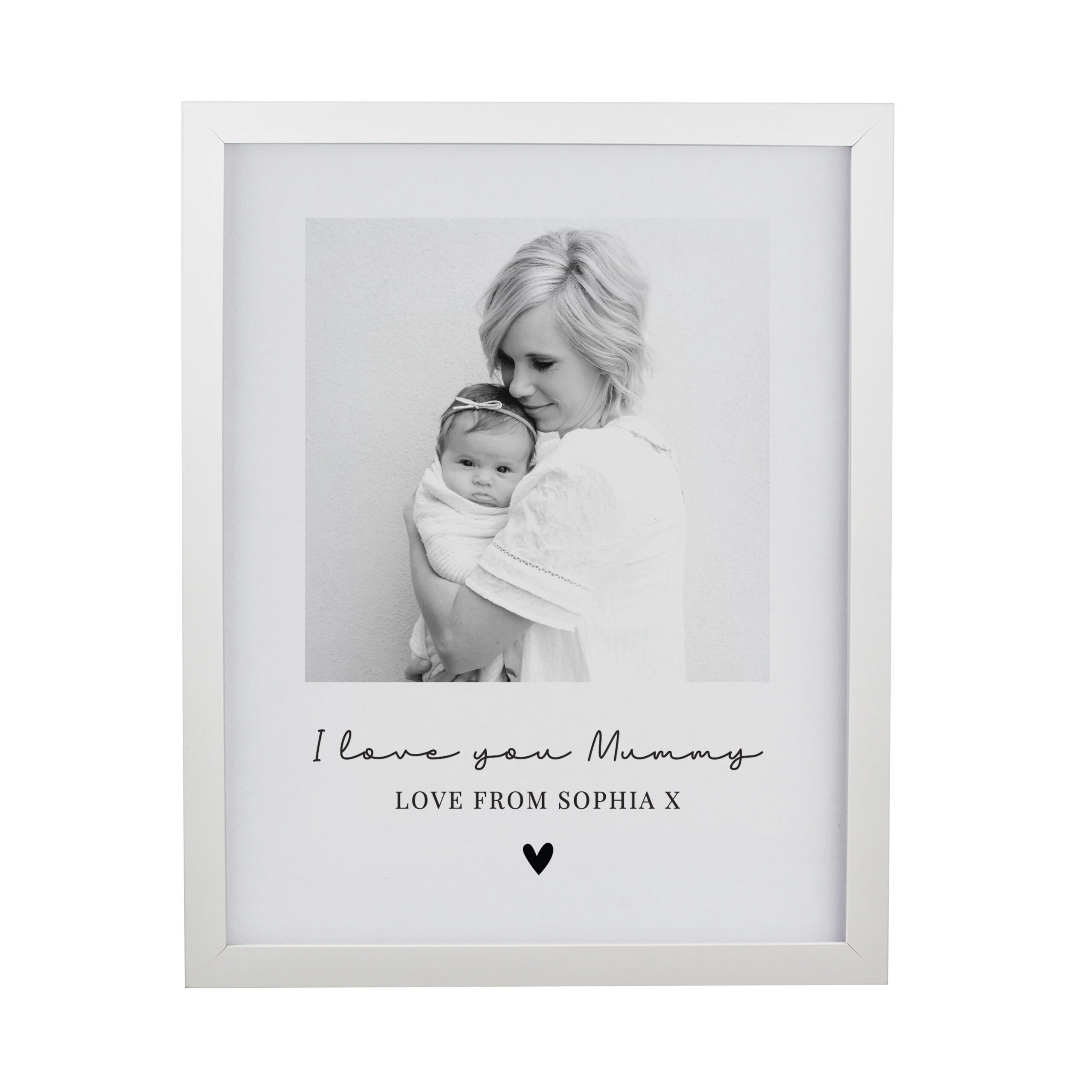 Personalised Heart Photo Upload White Poster Frame 4 Personalised Heart Photo Upload White Poster Frame