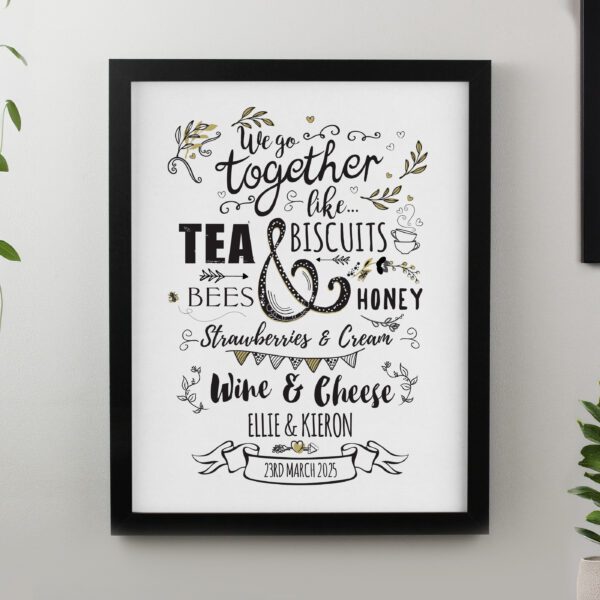Personalised We go Together Black Poster Frame 23 Personalised We go Together Black Poster Frame