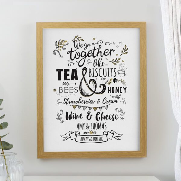 Personalised We go Together Oak Poster Frame 24 Personalised We go Together Oak Poster Frame