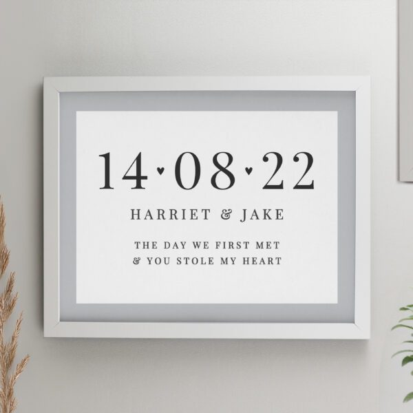 Personalised Special Date White Poster Frame 19 Personalised Special Date White Poster Frame