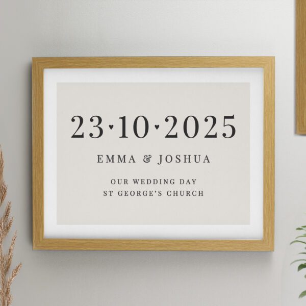 Personalised Special Date Oak Poster Frame 18 Personalised Special Date Oak Poster Frame