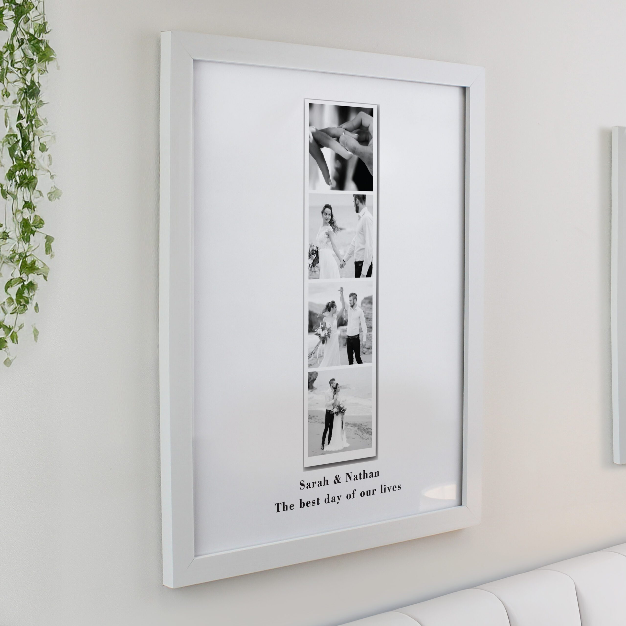 Personalised Photo Upload Strip White Poster Frame 2 Personalised Photo Upload Strip White Poster Frame