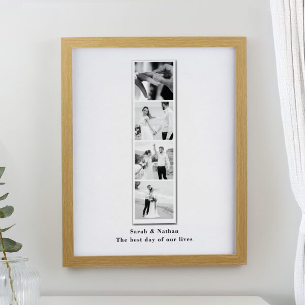 Personalised Photo Upload Strip Oak Poster Frame 15 Personalised Photo Upload Strip Oak Poster Frame