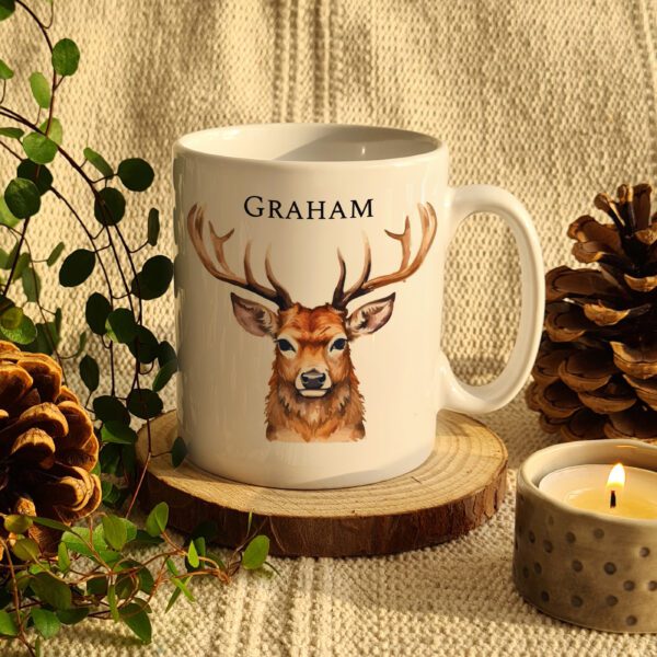 Personalised Watercolour Stag Mug 27 Personalised Watercolour Stag Mug