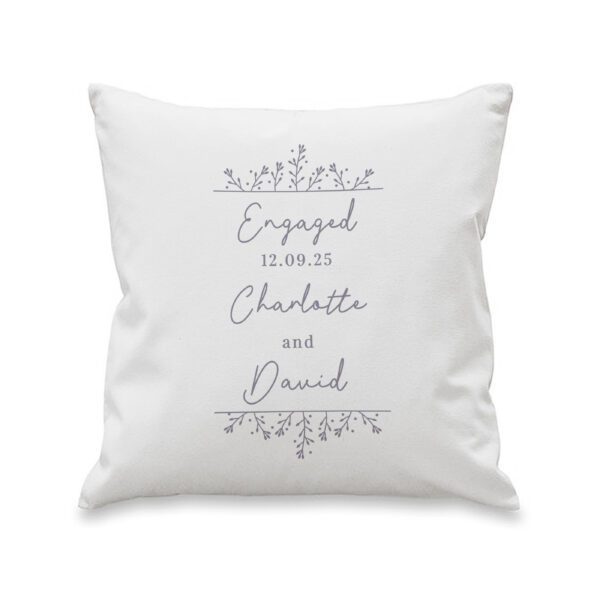 Personalised Grey Floral Cushion