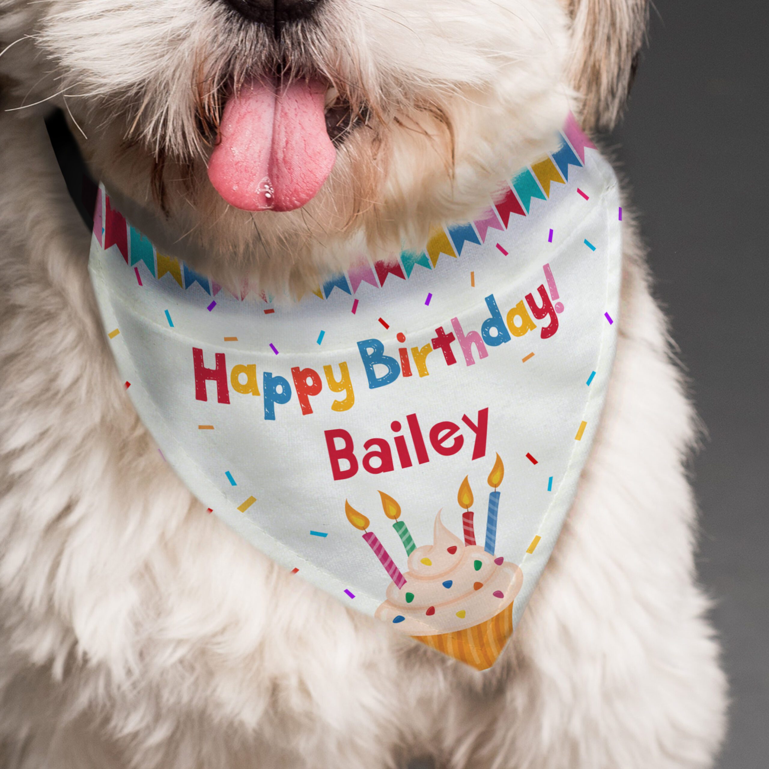 Personalised Happy Birthday Dog Bandana 1 Personalised Happy Birthday Dog Bandana
