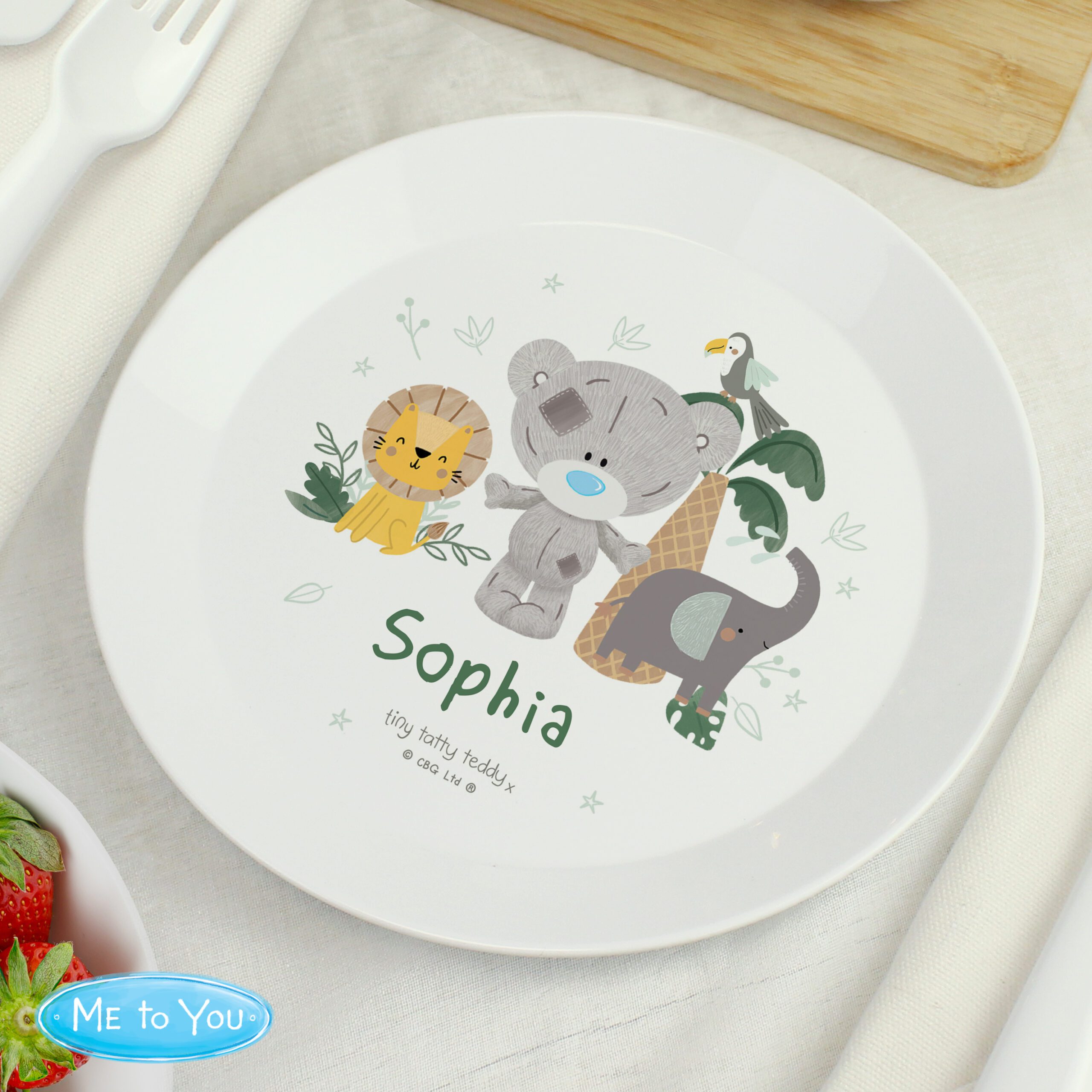 Personalised Tiny Tatty Teddy Jungle Animals Plate 3 Personalised Tiny Tatty Teddy Jungle Animals Plate
