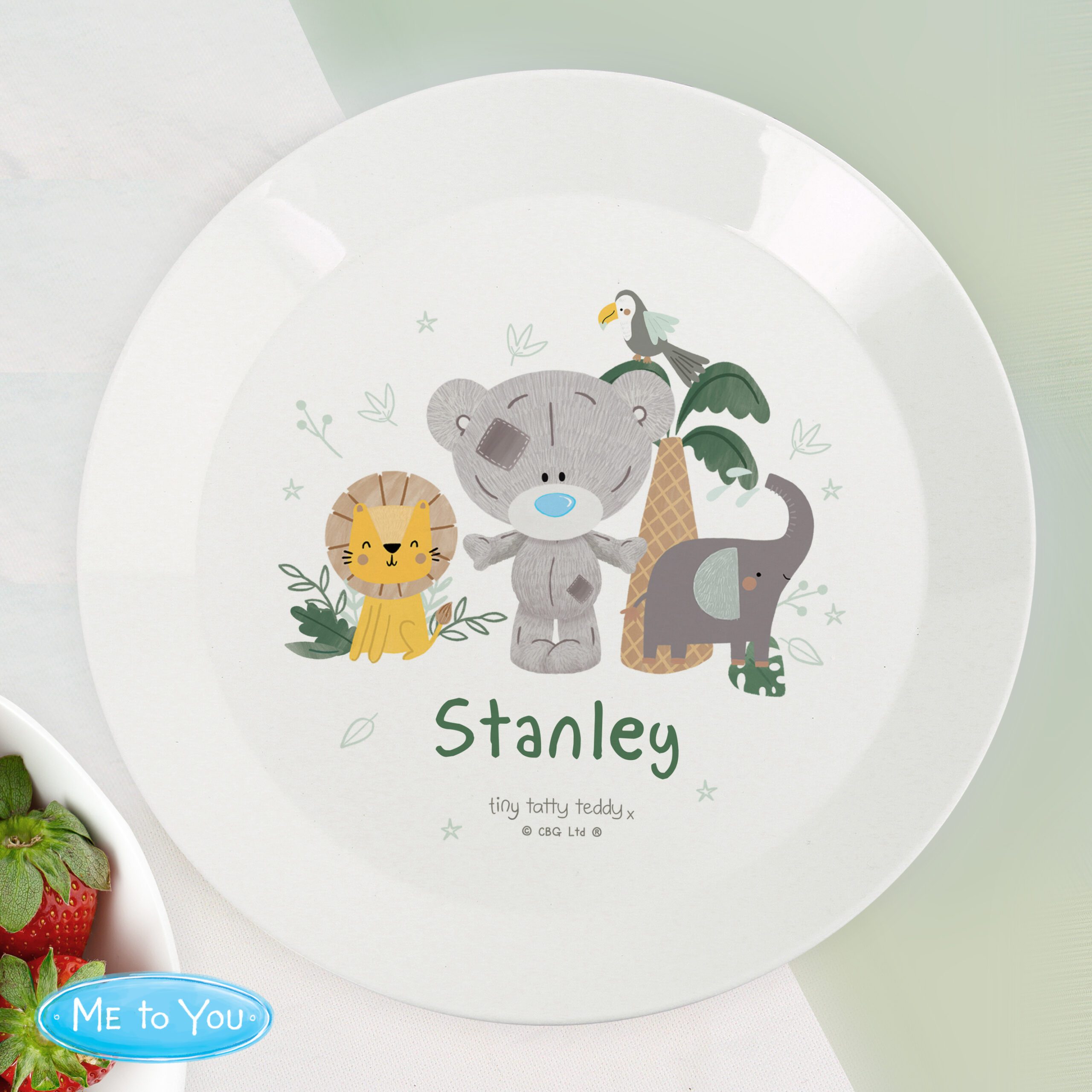 Personalised Tiny Tatty Teddy Jungle Animals Plate 4 Personalised Tiny Tatty Teddy Jungle Animals Plate
