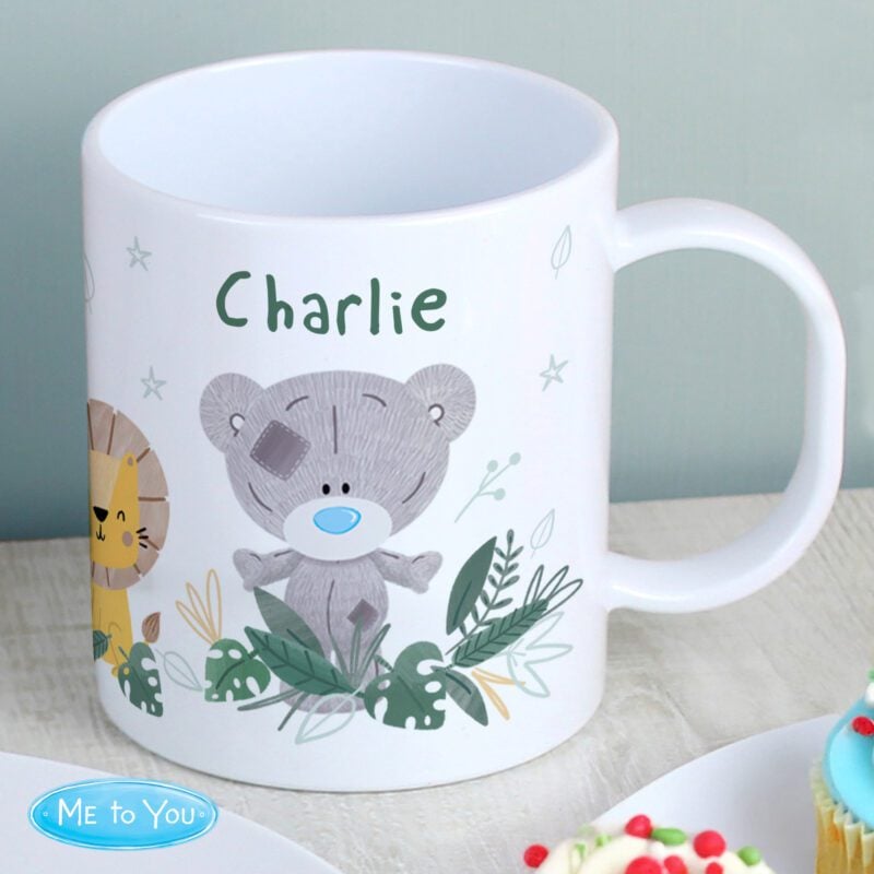 Personalised Tiny Tatty Teddy Jungle Animals Plastic Mug 1 Personalised Tiny Tatty Teddy Jungle Animals Plastic Mug