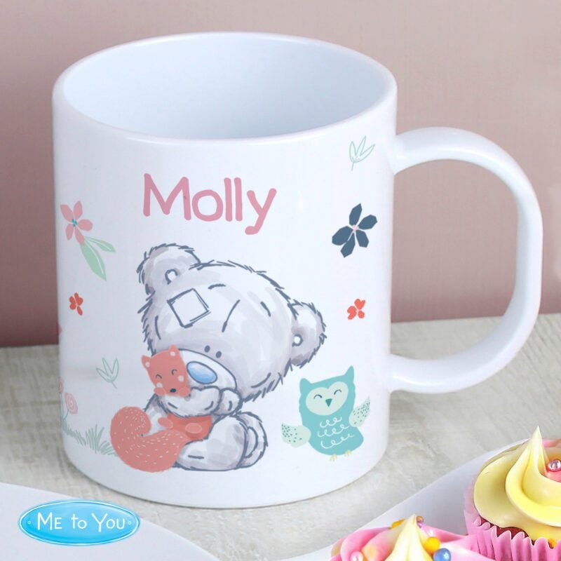 Personalised Tiny Tatty Teddy Woodland Animal Plastic Mug 2 Personalised Tiny Tatty Teddy Woodland Animal Plastic Mug
