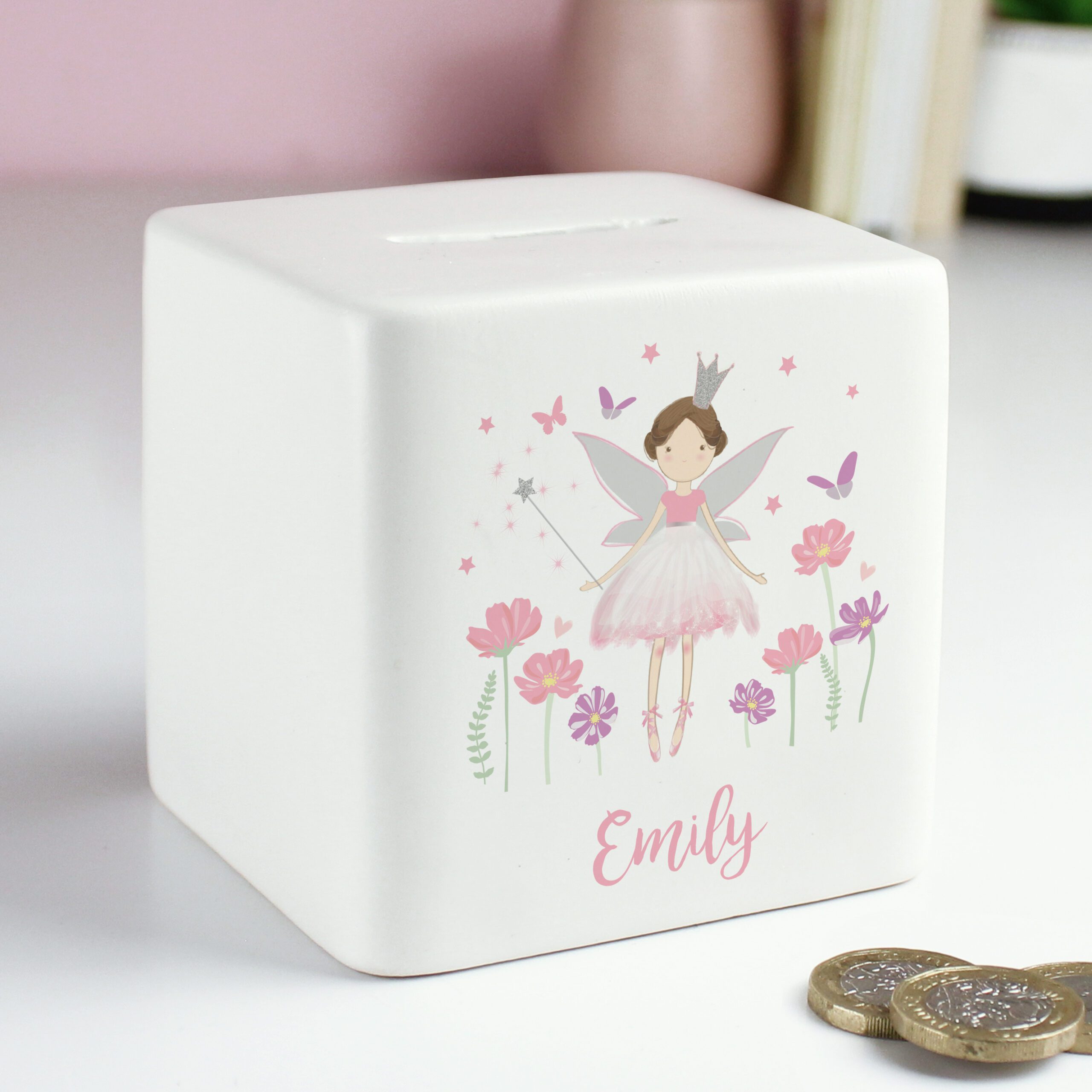 Personalised Fairy Princess Ceramic Money Box 2 Personalised Fairy Princess Ceramic Money Box