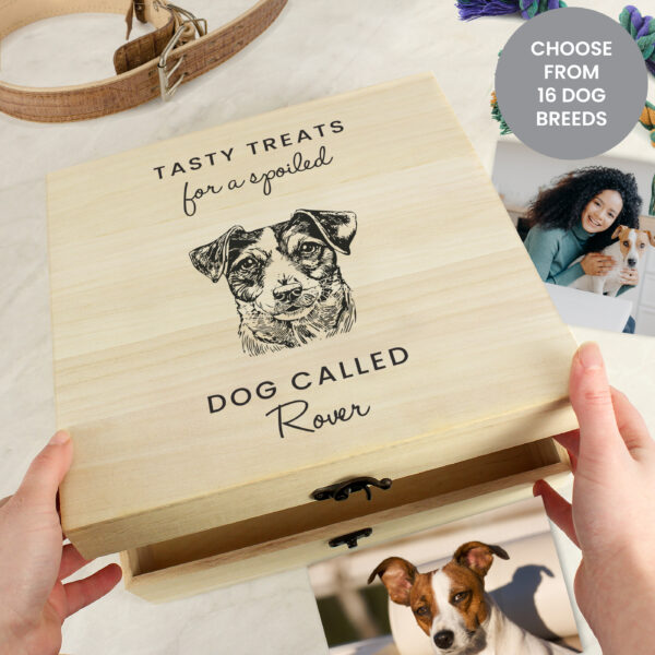 Personalised Dog Breed Wooden Storage Box 23 Personalised Dog Breed Wooden Storage Box