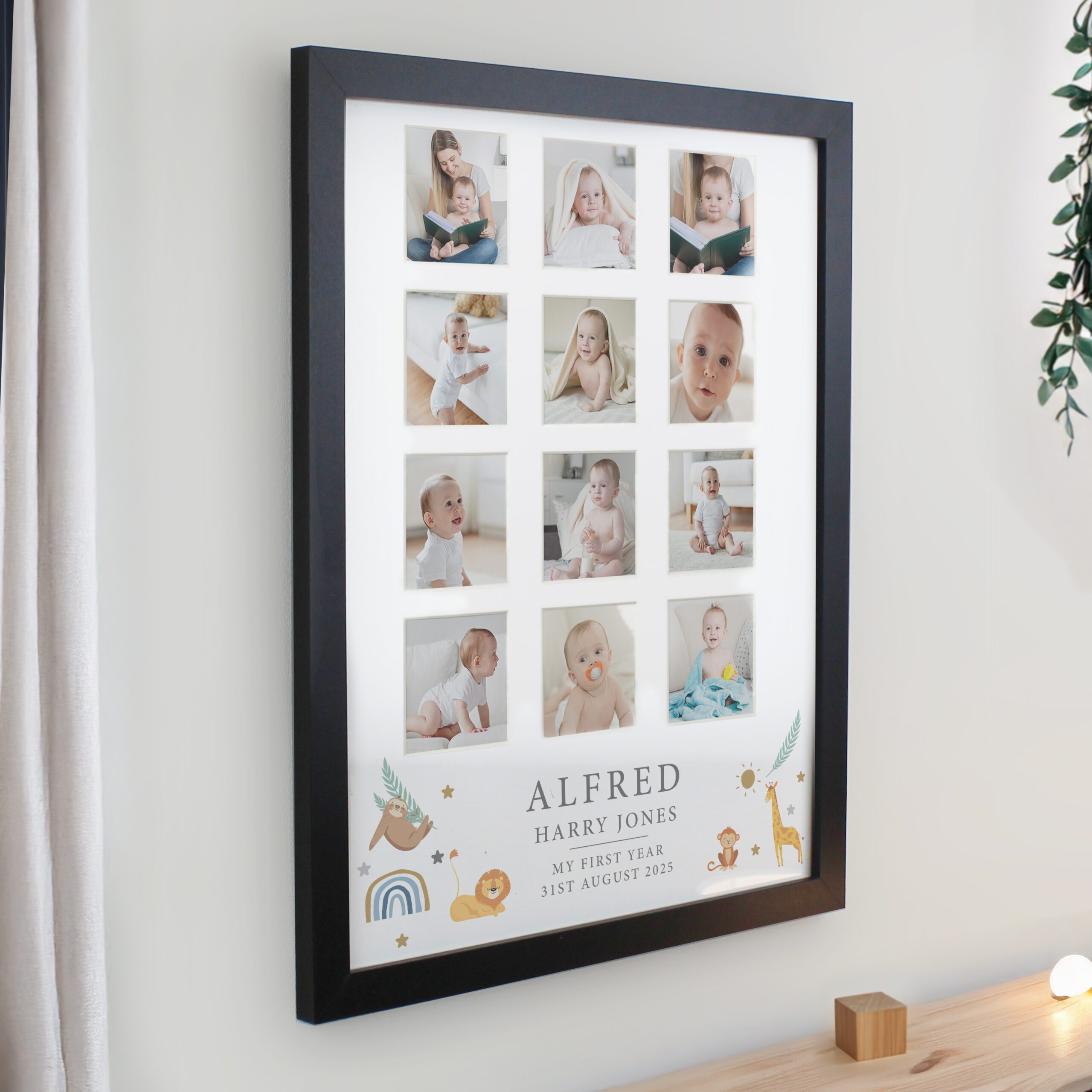 Personalised Animals Black Multi Photo Frame 2 Personalised Animals Black Multi Photo Frame