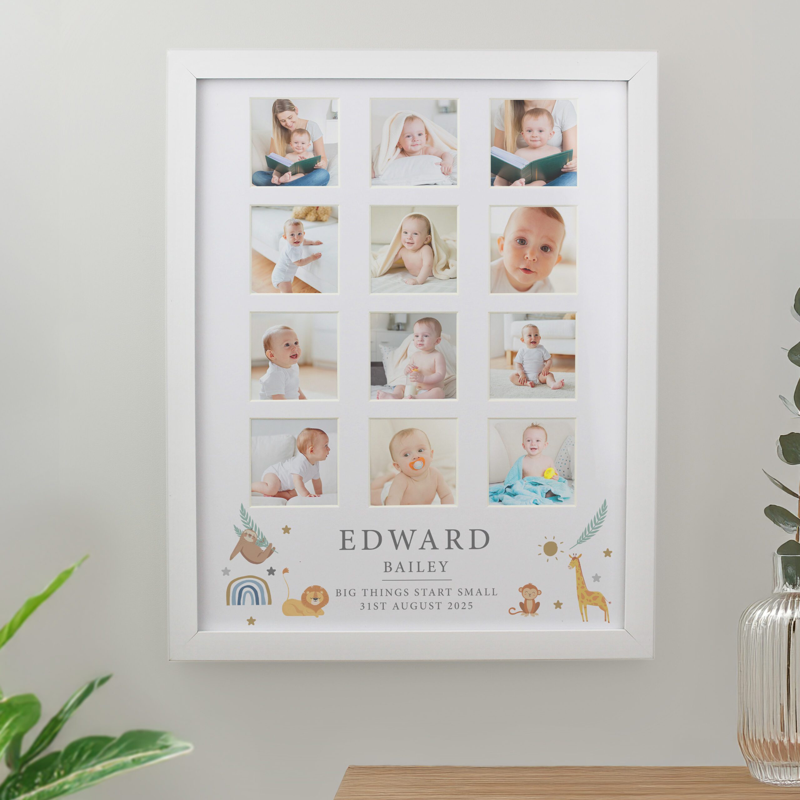 Personalised Animals White Multi Photo Frame 3 Personalised Animals White Multi Photo Frame