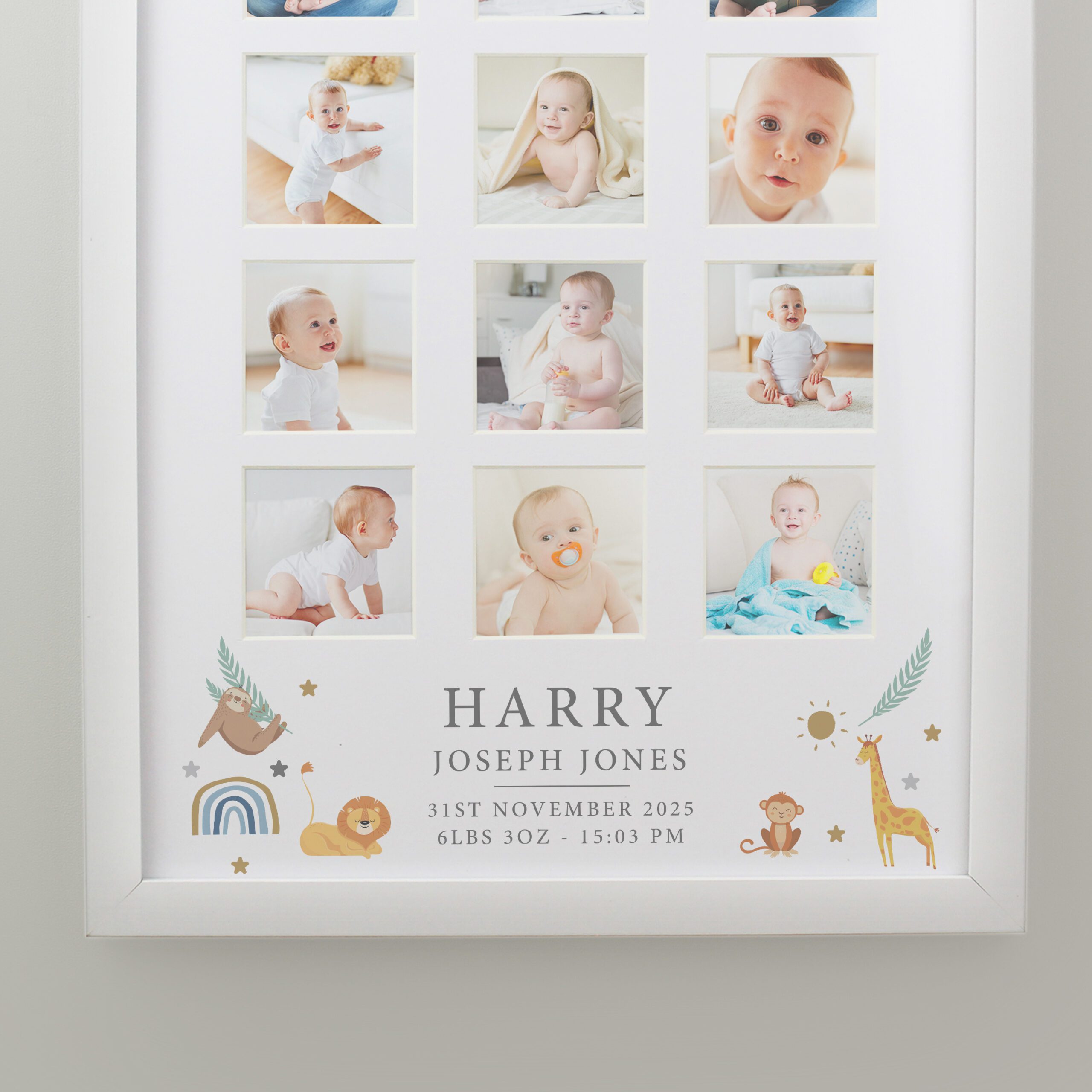 Personalised Animals White Multi Photo Frame 6 Personalised Animals White Multi Photo Frame