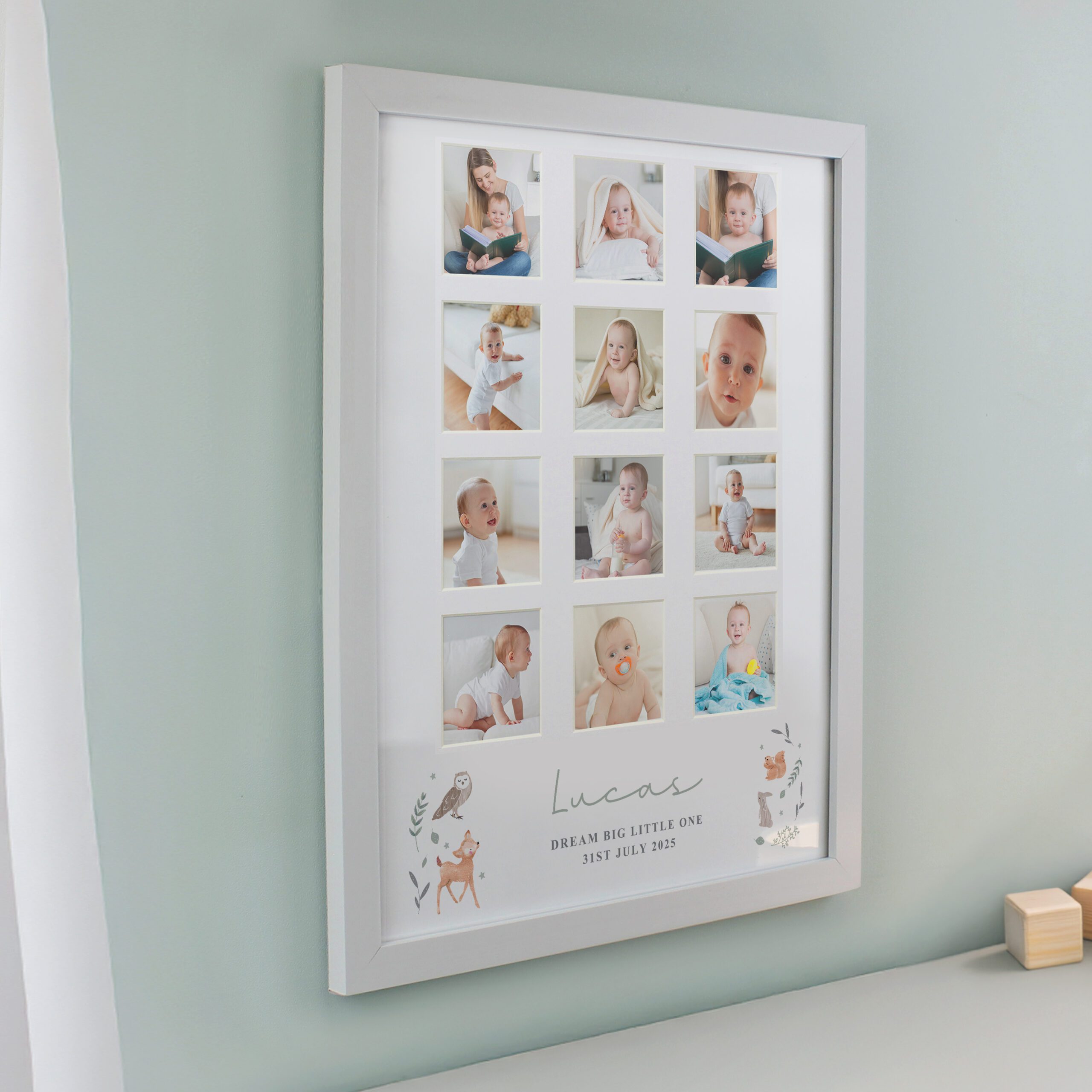 Personalised Woodland Animal White Multi Photo Frame 2 Personalised Woodland Animal White Multi Photo Frame