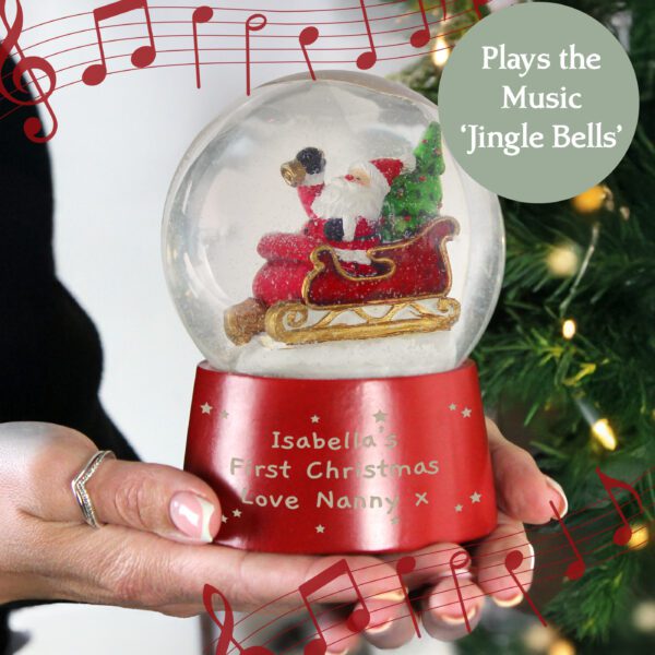 Personalised Message Musical Santa Globe 3 P0113B09 1