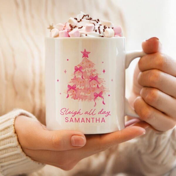 Personalised Pink Christmas Tree Mug 22 P0805O99 1