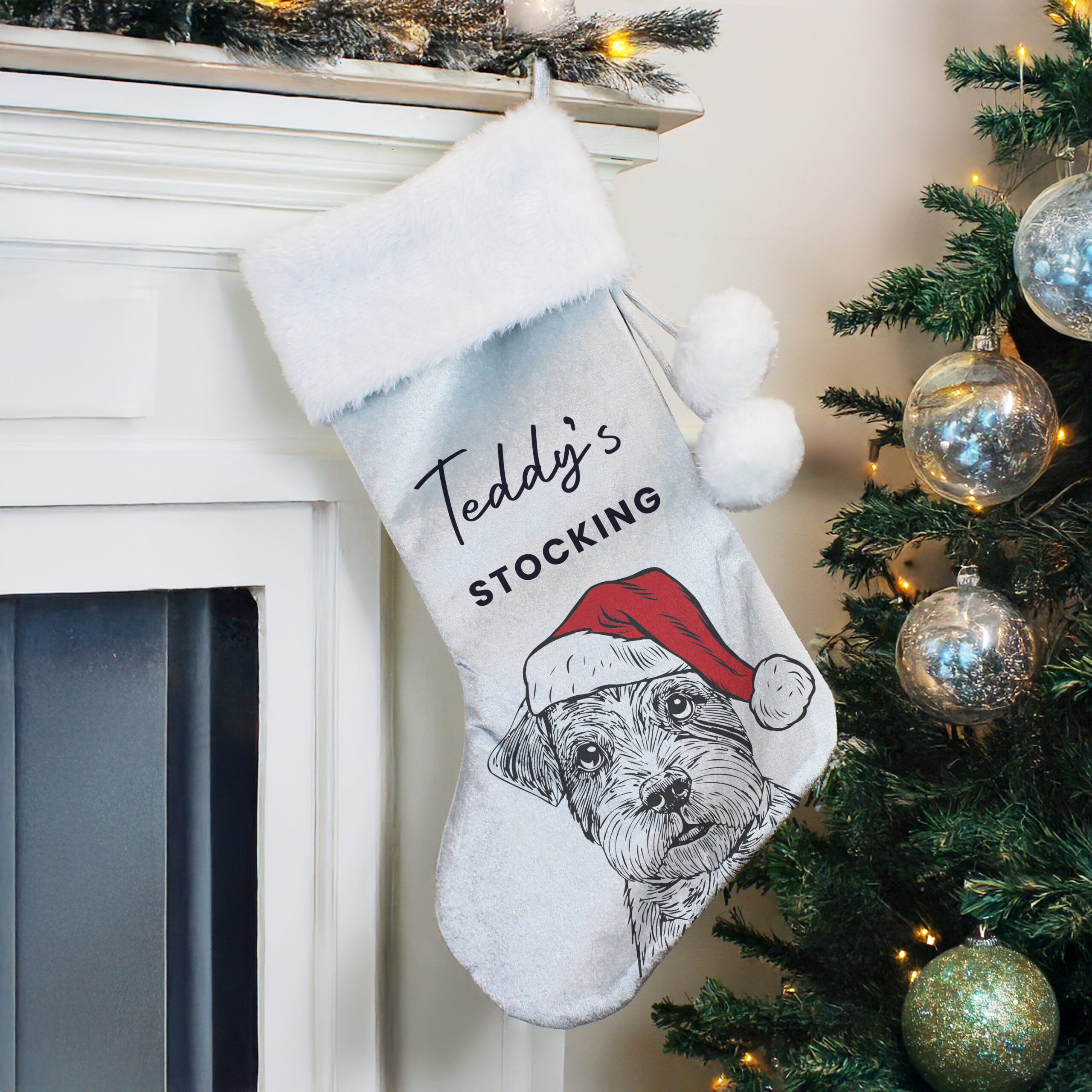Personalised Dog Breed Christmas Stocking 1 Personalised Dog Breed Christmas Stocking