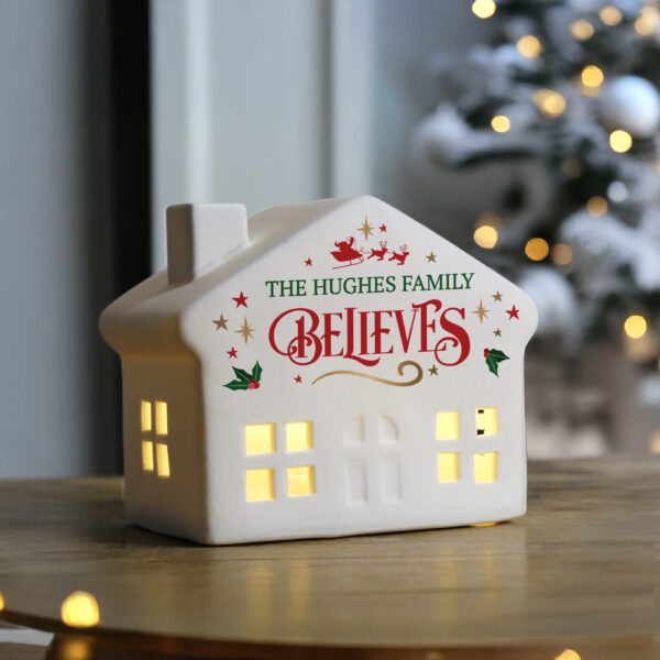 Personalised Believe in Christmas LED House 30 P100549