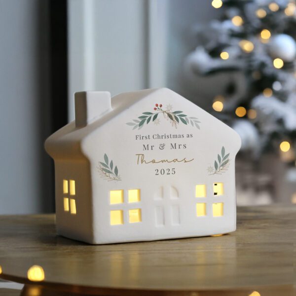 Personalised Christmas Foliage LED House 17 P100551