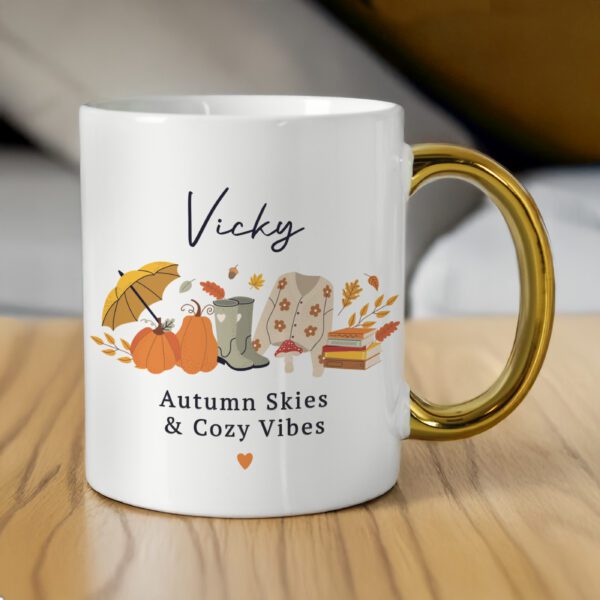 Personalised Autumn Gold Handled Mug 7 P0805O86